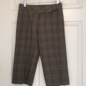 Fitted dress pants.  3/4 length to calf.